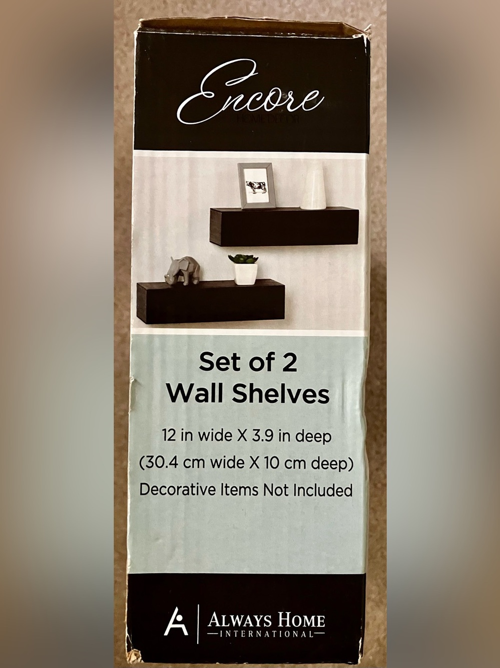 Set of 2 Black Floating Shelves